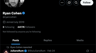 Game Stop and Gamer Informer's CEO Ryan Cohen's Twitter