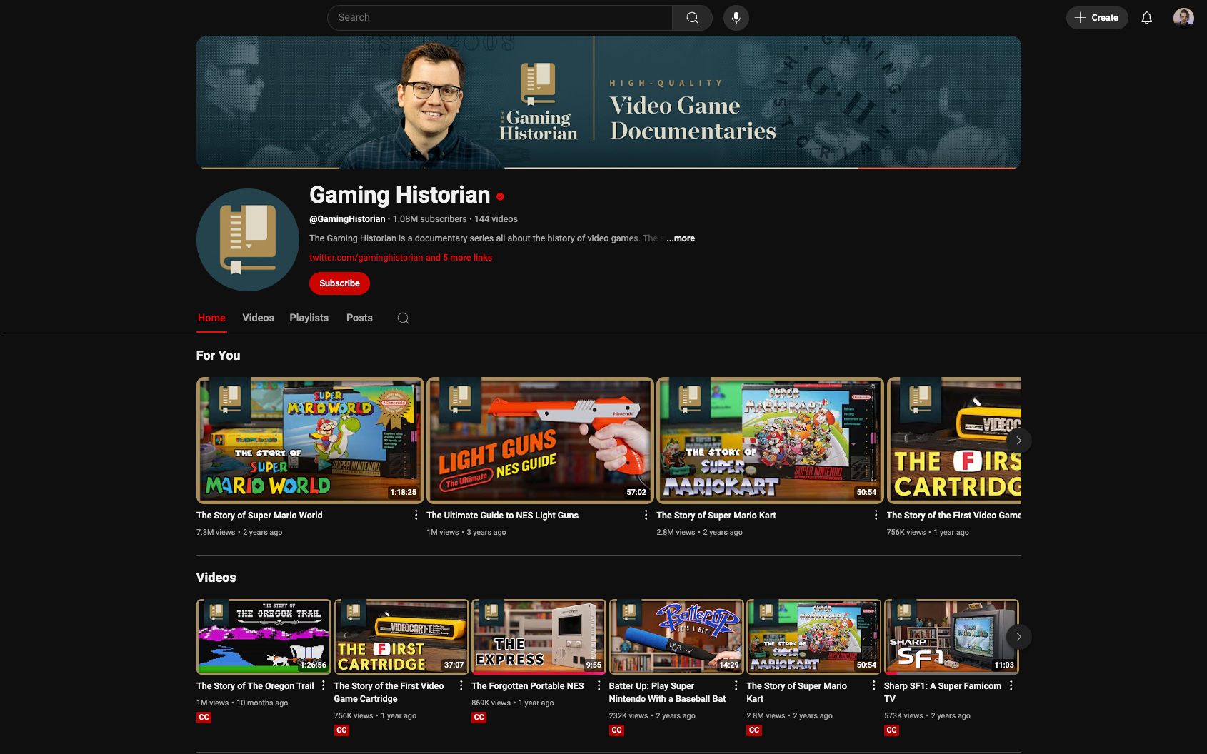 Gaming Historian YouTube Channel