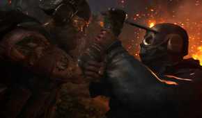 An image from Ghost Recon Breakpoint, showing two people in close-quarters-combat.