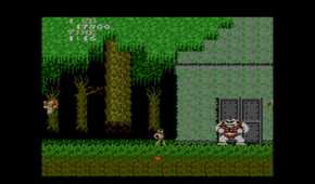 Fighting a boss in Ghosts 'N Goblins