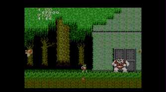 Fighting a boss in Ghosts 'N Goblins
