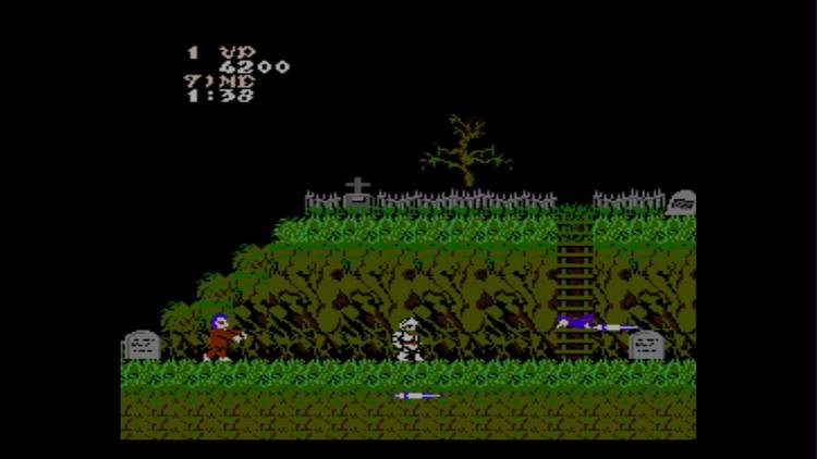 Throwing spears in Ghosts 'N Goblins