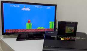 Gradiente Phantom System - Brazil NES clone - With television playing Mario game