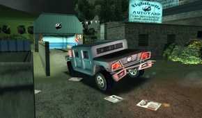 An image from the 2001 game, Grand Theft Auto III, showing a Humvee.