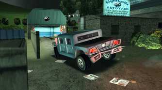 An image from the 2001 game, Grand Theft Auto III, showing a Humvee.