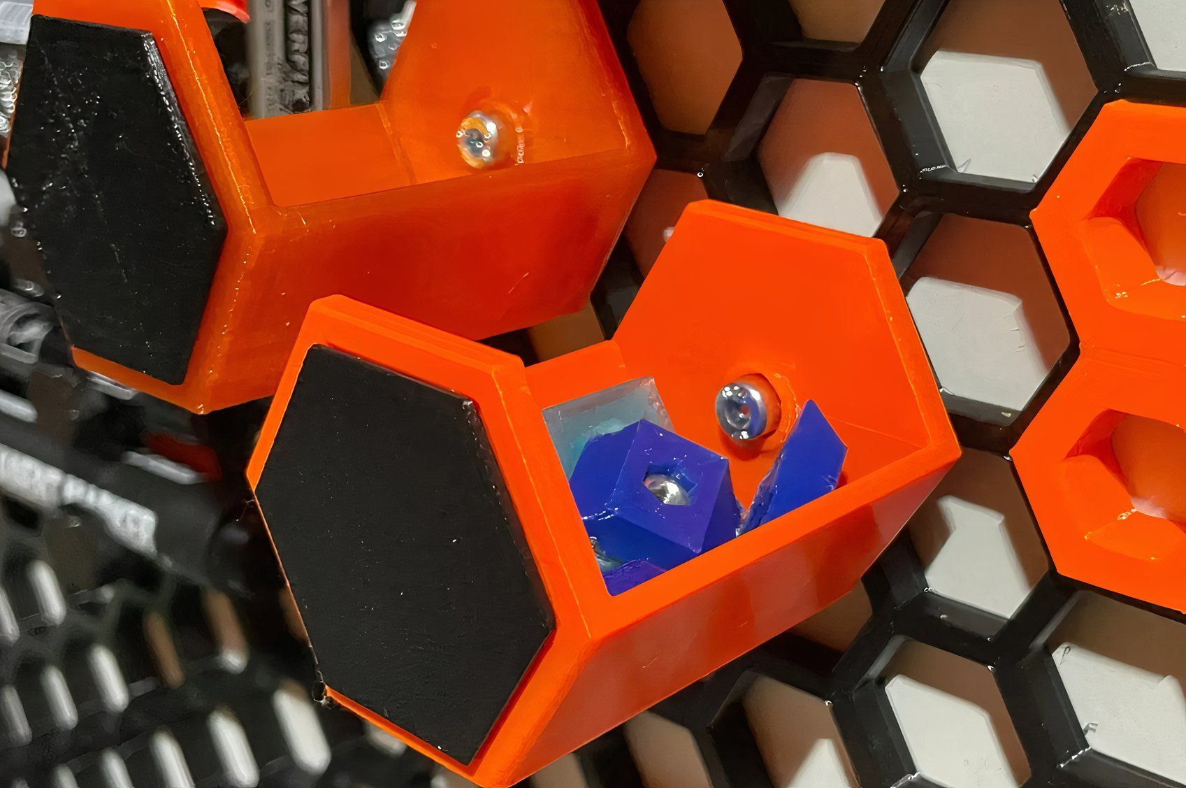 Honeycomb storage wall with customized storage options