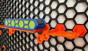 The honeycomb storage attached on the wall