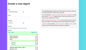 Creating a Huginn Twitter stream agent