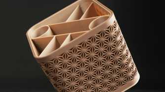 Slanted kumiko pen holder
