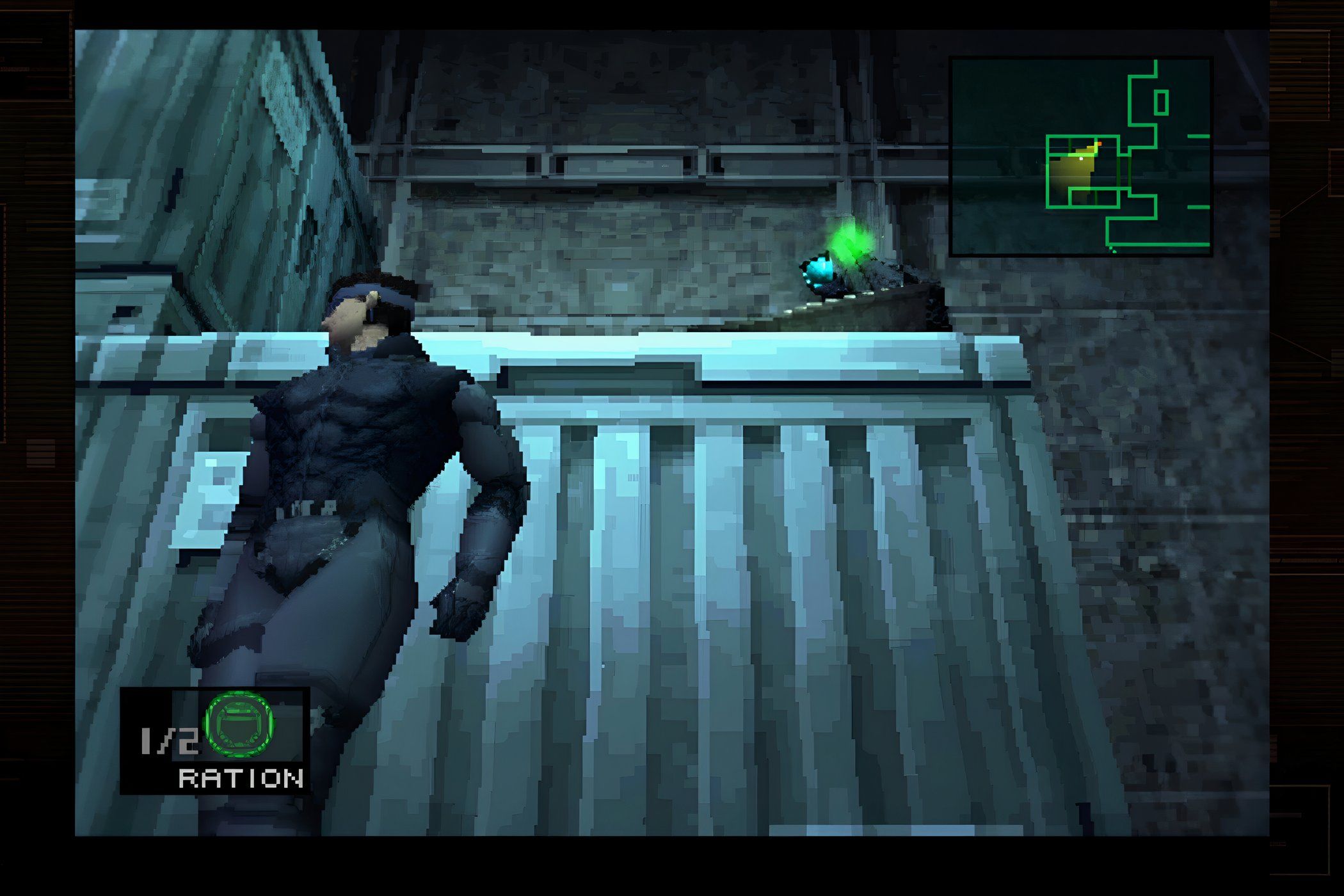 An image from the 1998 game Metal Gear Solid.