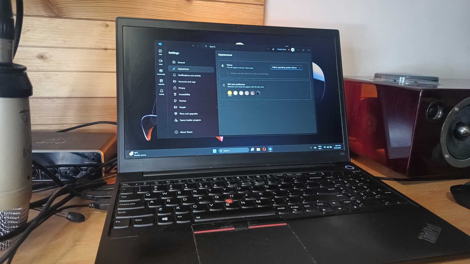 Windows 11 laptop showing Microsoft Teams setup running