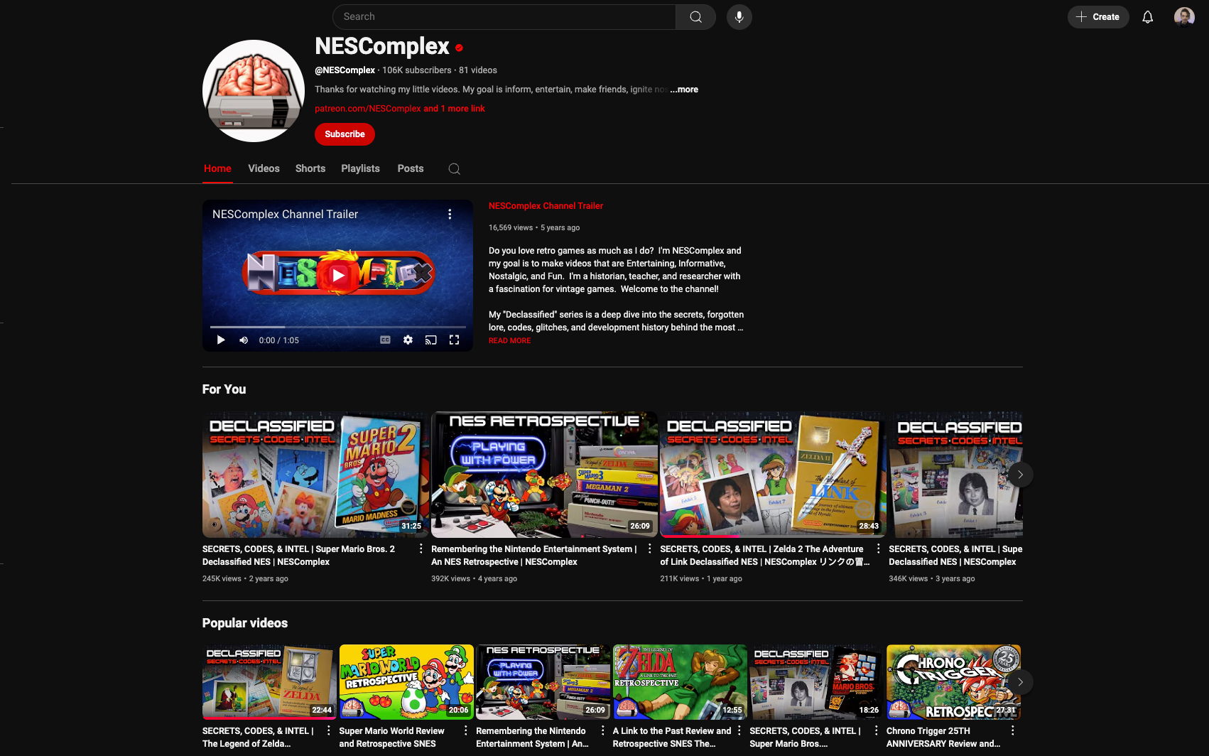 NESComplex YouTube Channel