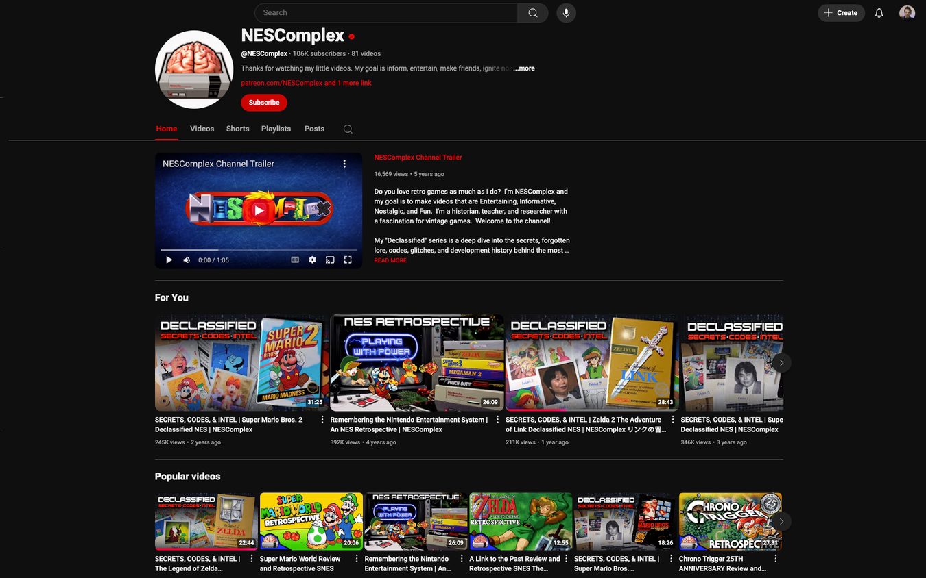 NESComplex YouTube Channel