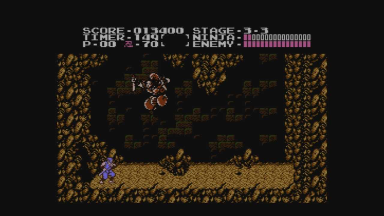 Boss battle from Ninja Gaiden NES