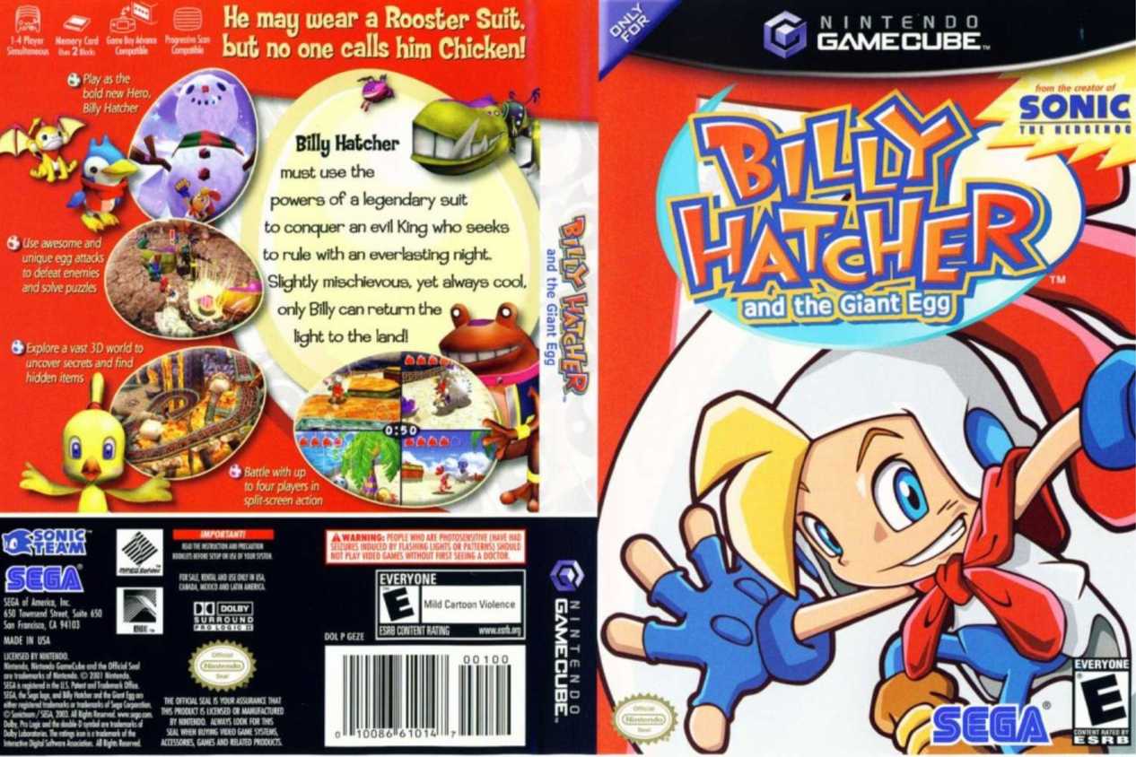 Billy Hatcher and the Giant Egg GameCube game case