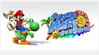 Super Mario Sunshine promotional art with Mario and Yoshi