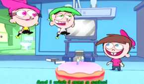 Fairly Oddparents Breakin Da Rulez Timmy Cosmo Wanda near cake