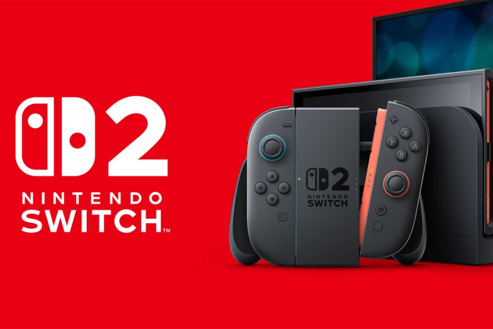 Nintendo Switch 2 console next to logo