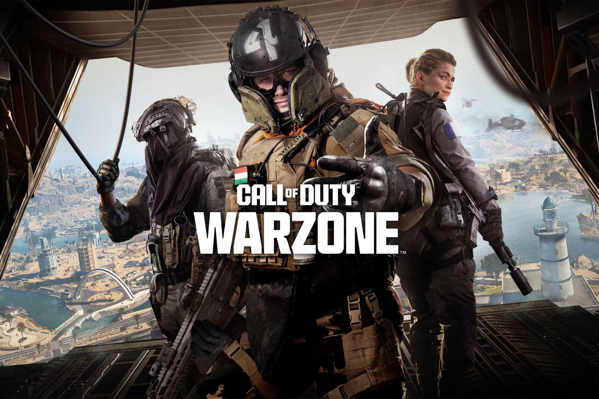 Call of Duty Warzone promo image with soldiers on plane