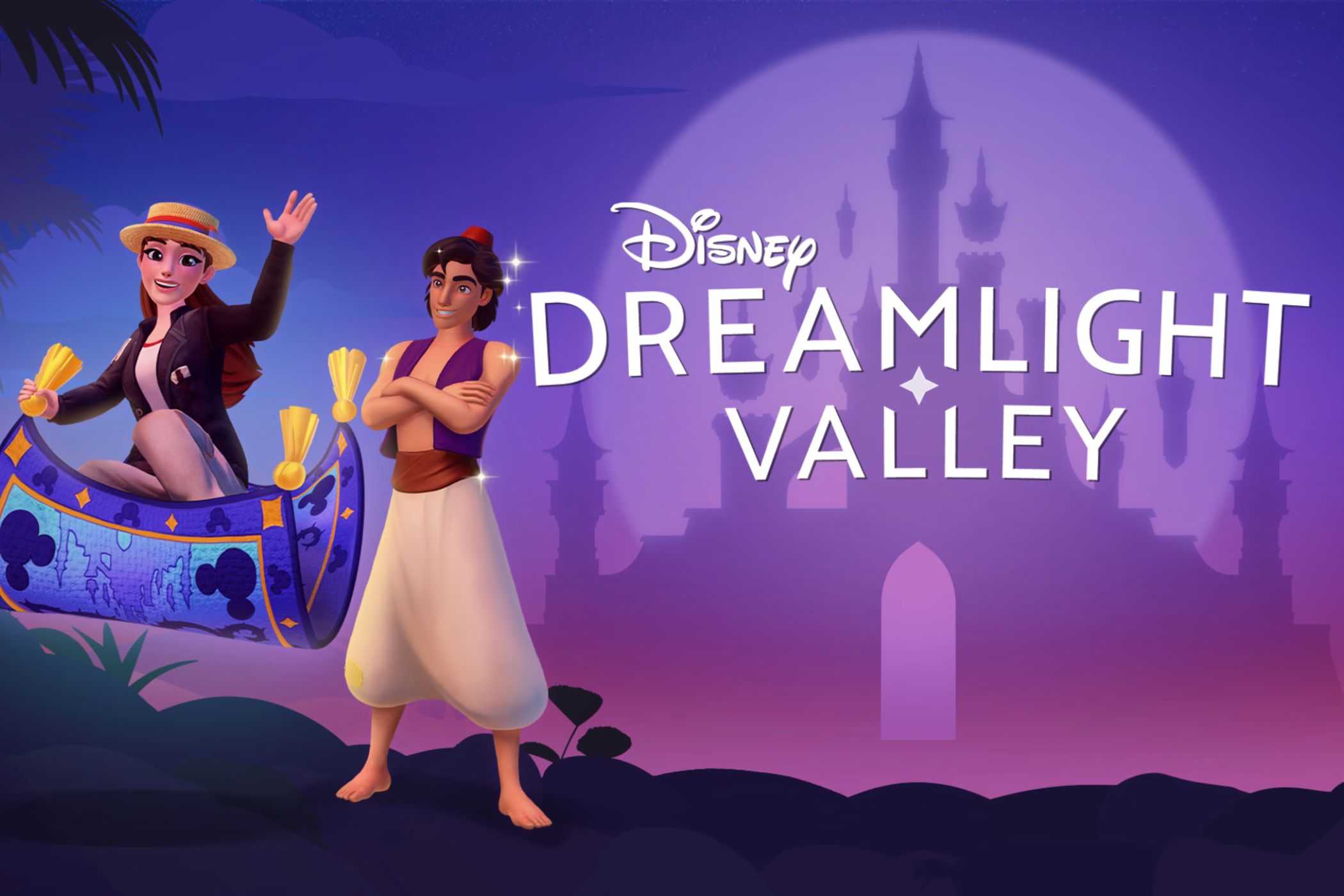 Disney Dreamlight Valley promotional image with Aladdin