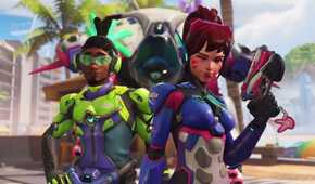 Overwatch D-Va and Lucio in tropics