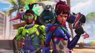 Overwatch D-Va and Lucio in tropics