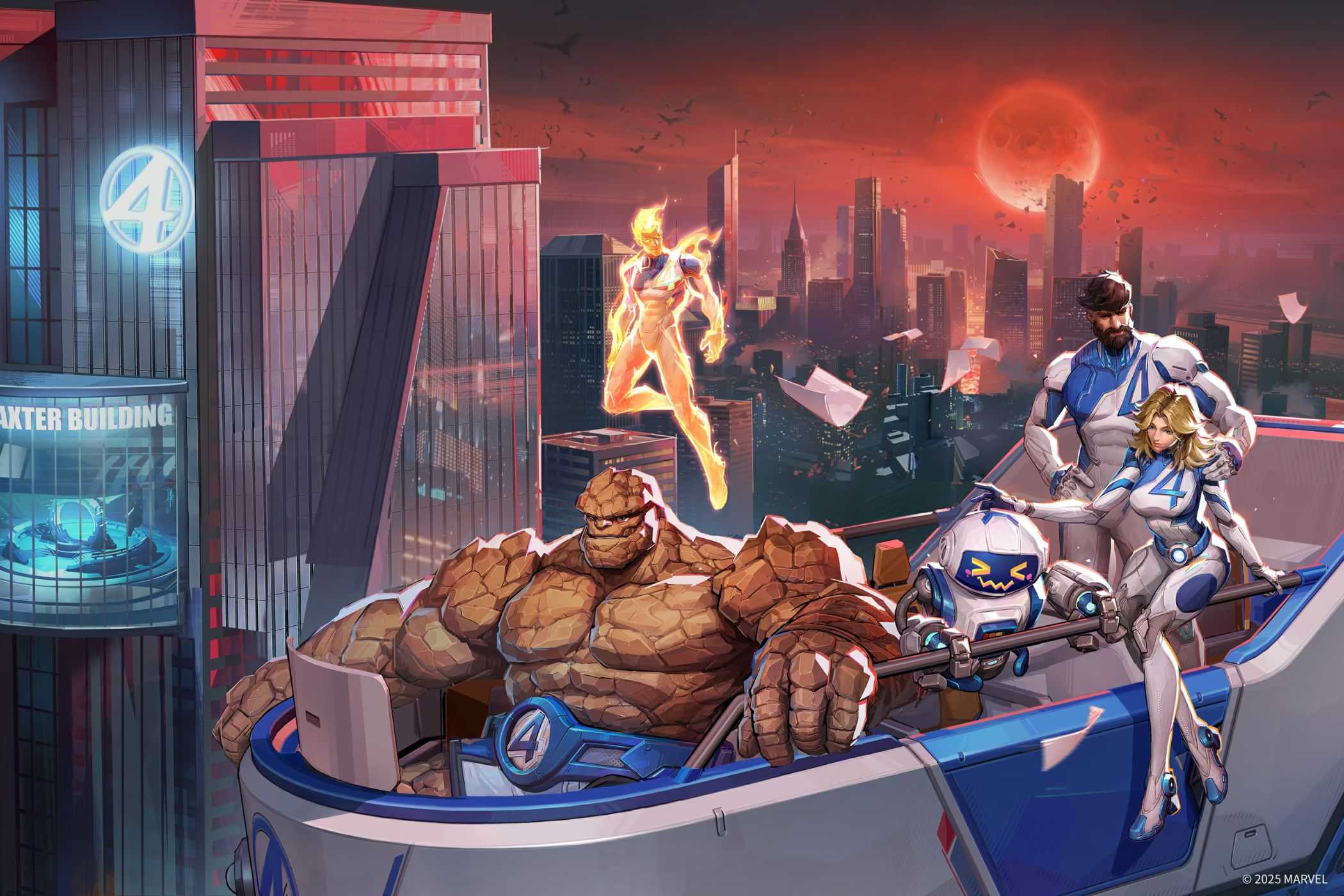 Marvel Rivals promo image with the fantastic four