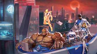 Marvel Rivals promo image with the fantastic four