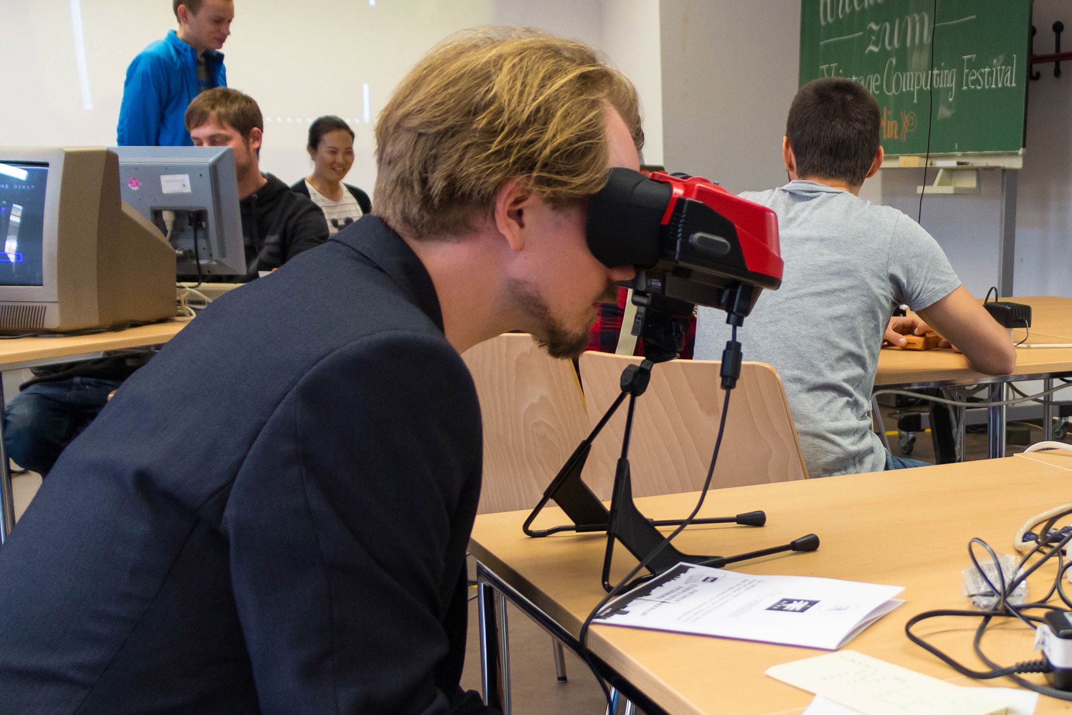 Nintendo Virtual Boy being used by a person