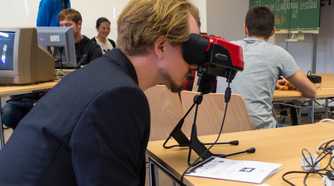 Nintendo Virtual Boy being used by a person