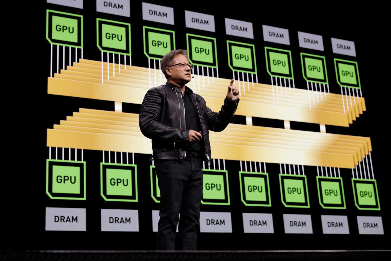 Nvidia's CEO giving a presentation.