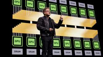 Nvidia's CEO giving a presentation.