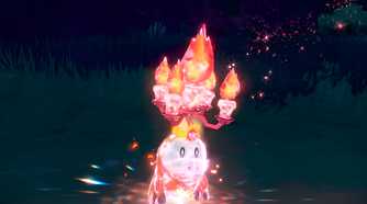 An image from the game Pokemon Scarlet and Violet, showing Crocalor the pokemon.