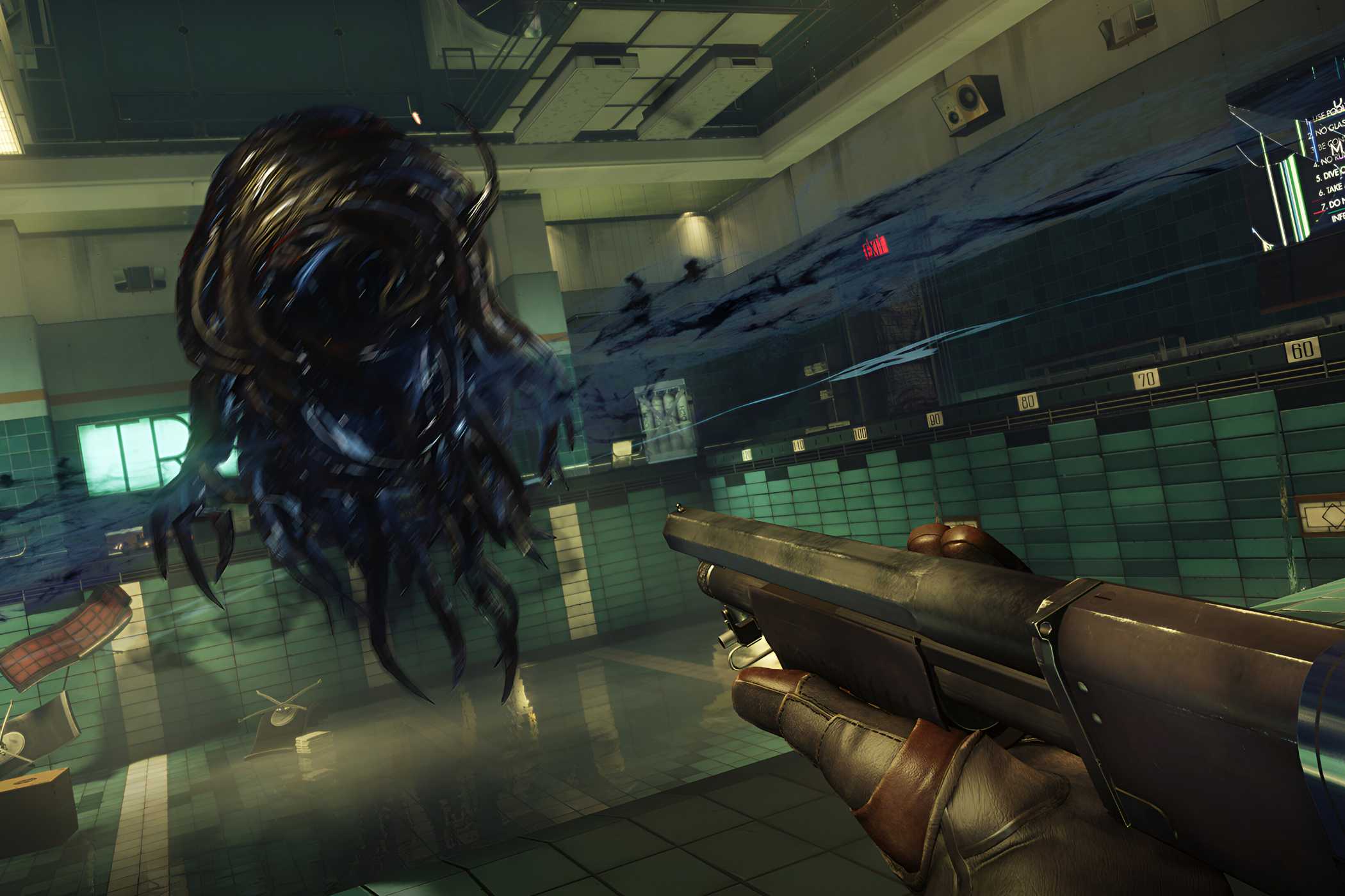 An image from the 2017 game Prey, showing a floating mimic.