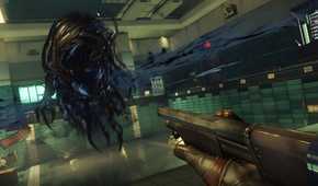 An image from the 2017 game Prey, showing a floating mimic.
