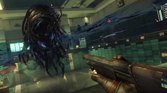 An image from the 2017 game Prey, showing a floating mimic.