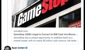 Ryan Cohen responding to post about GameStop crypto investment on Twitter