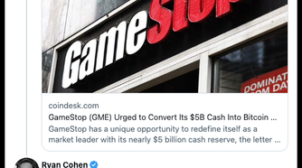 Ryan Cohen responding to post about GameStop crypto investment on Twitter