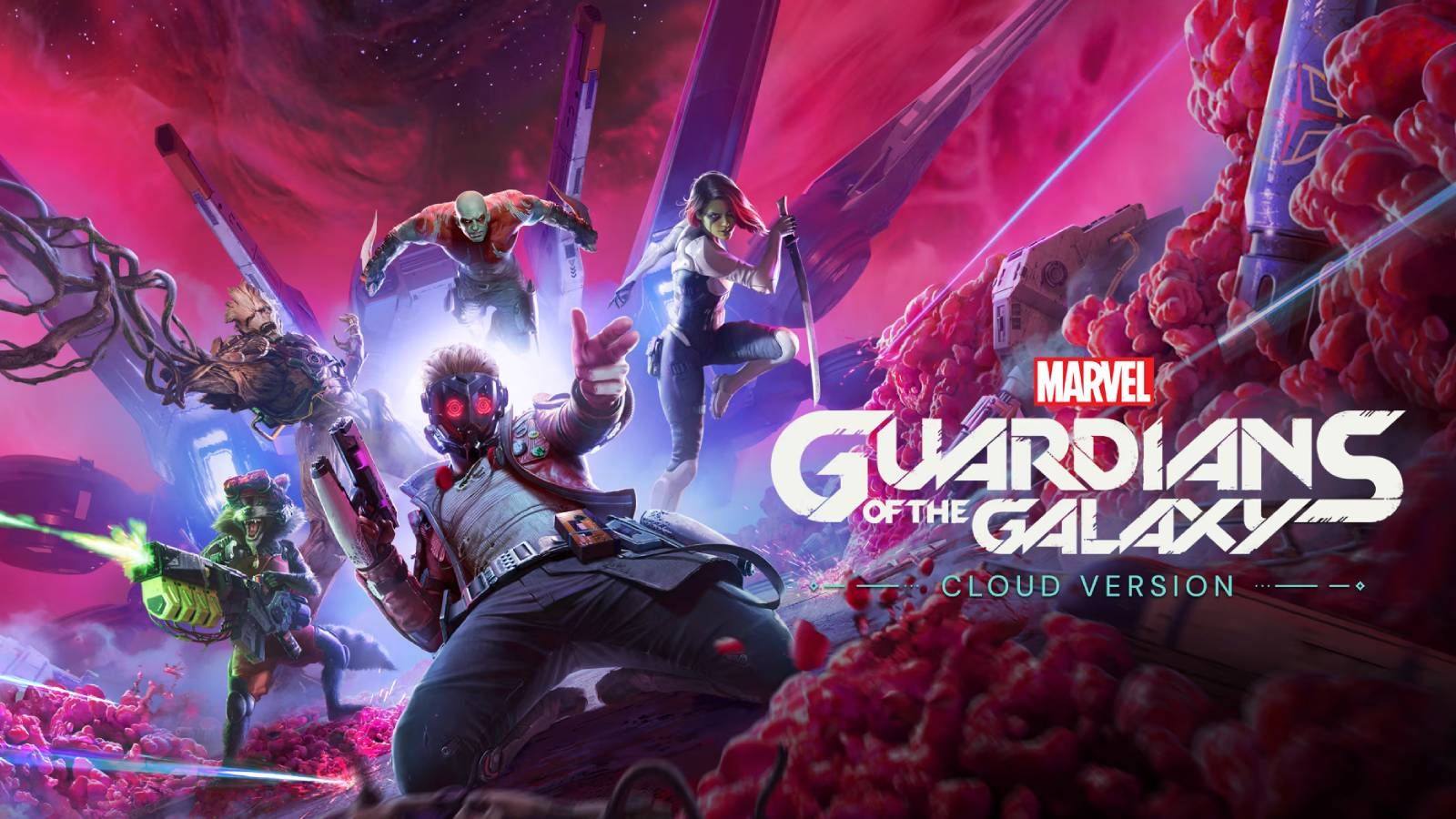 Screenshot from Guardians of the Galaxy cloud version title screen