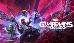 Screenshot from Guardians of the Galaxy cloud version title screen