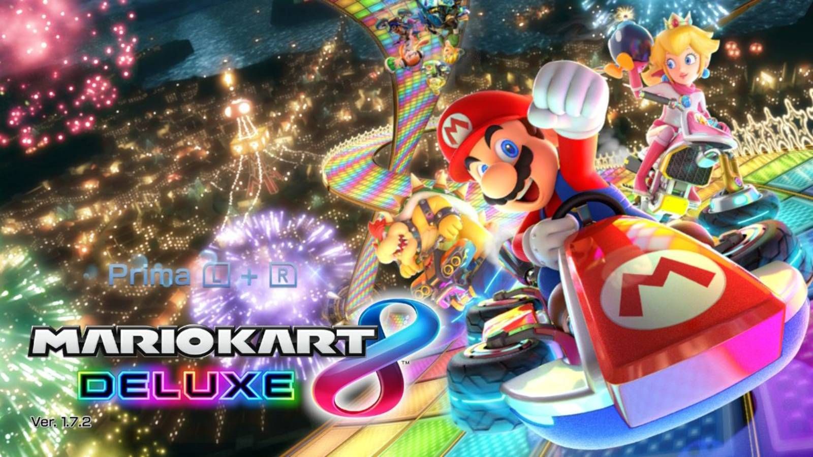 Screenshot from Mario Kart 8 Deluxe of the title screen