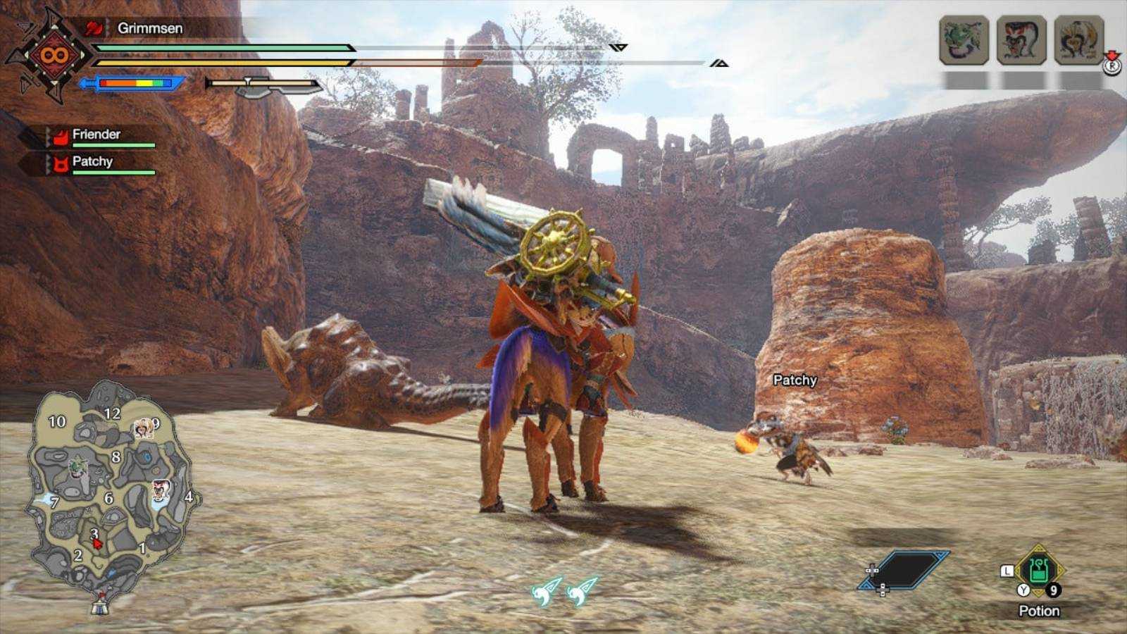 Screenshot from Monster Hunter Rise of the character on a Horse