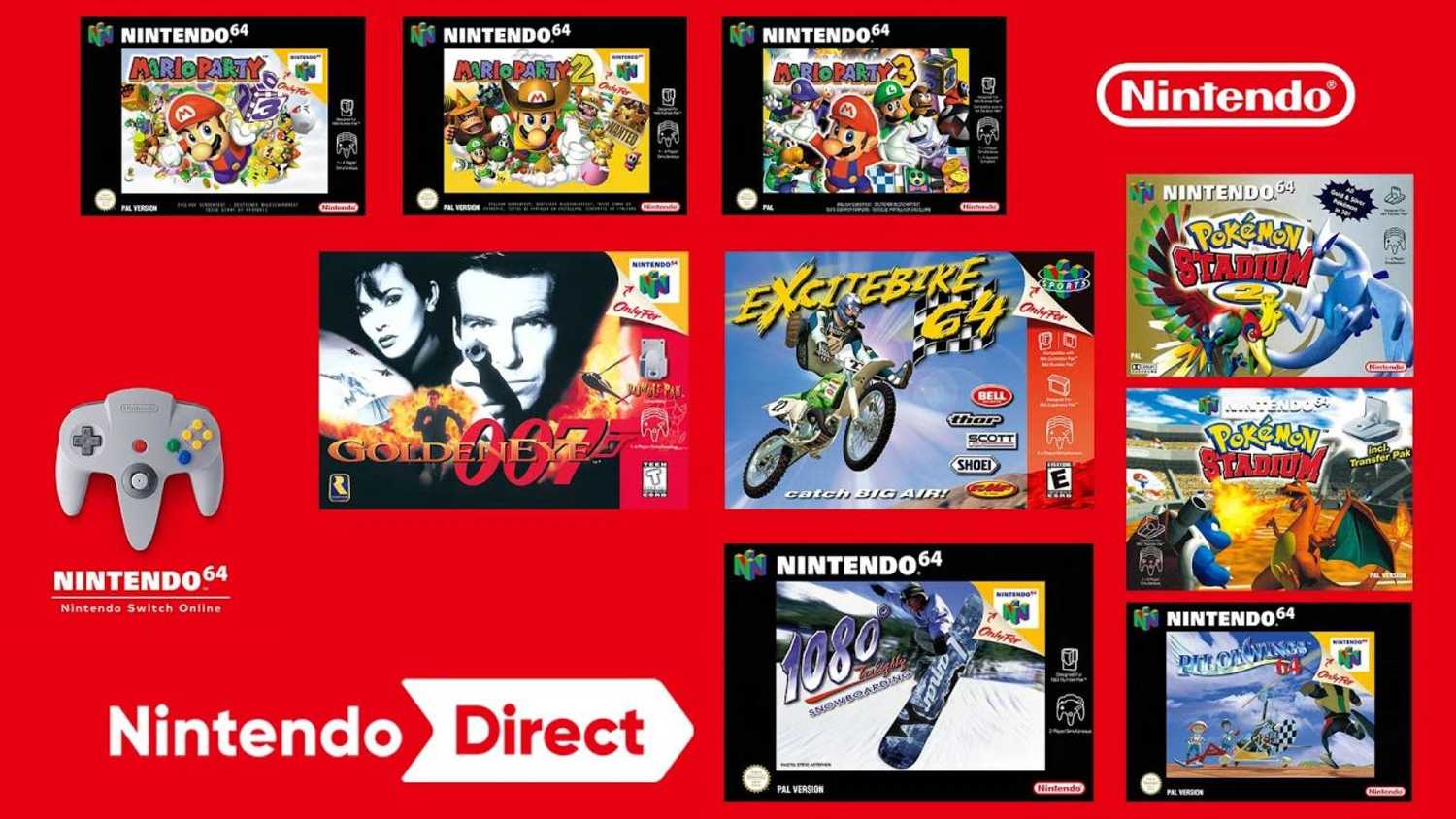 Screenshot from Nintendo Switch Online of Nintendo 64 games