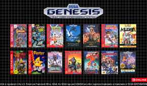 Screenshot from Nintendo Switch Online of Sega Genesis games