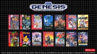 Screenshot from Nintendo Switch Online of Sega Genesis games