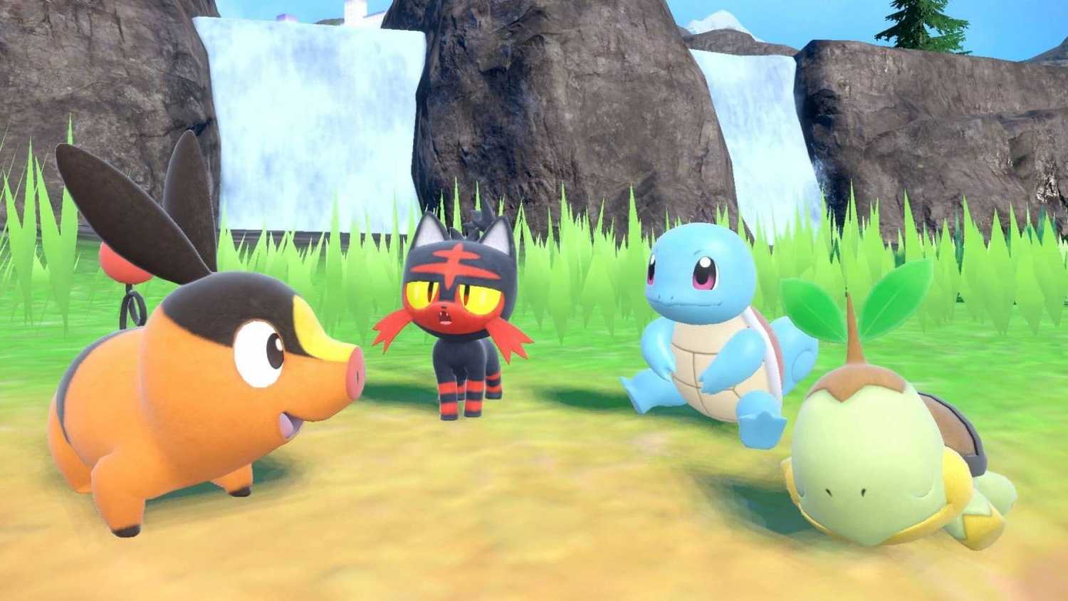 Screenshot from Pokemon Scarlet of a few starters