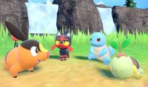 Screenshot from Pokemon Scarlet of a few starters
