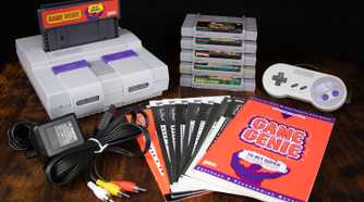 SNES console and games