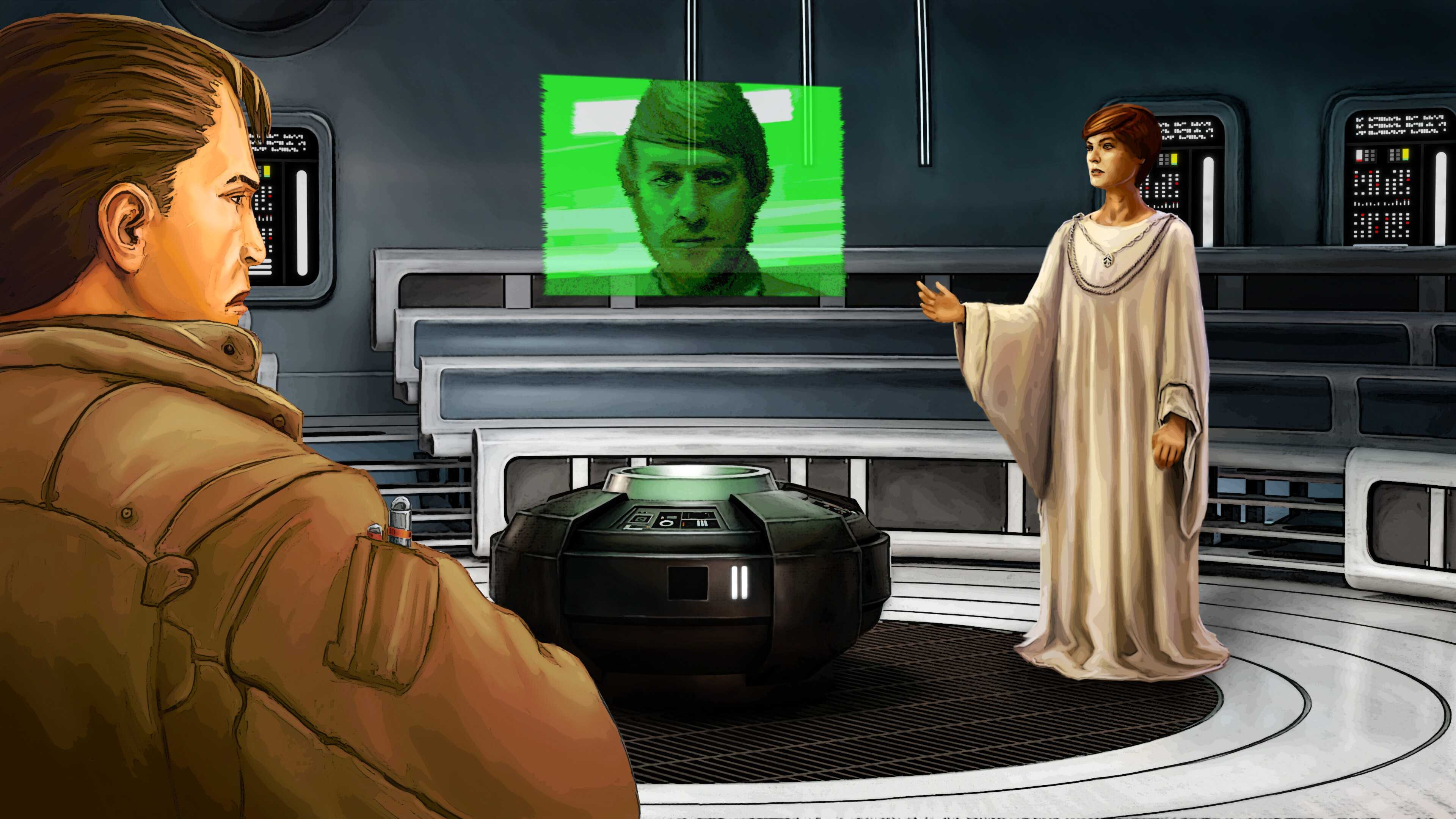 Screenshot from Star Wars: Dark Forces Remaster video game of Rebel alliance mission briefing
