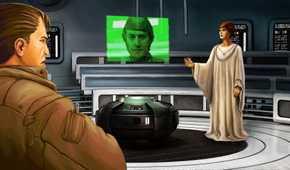 Screenshot from Star Wars: Dark Forces Remaster video game of Rebel alliance mission briefing